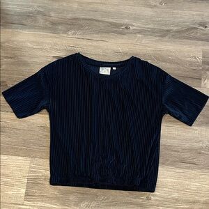Dantelle Midnight Blue Velvet Short Sleeve Top